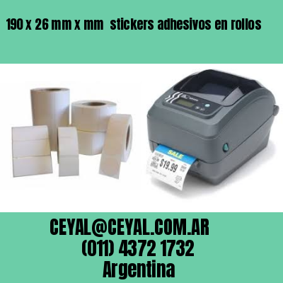 190 x 26 mm x mm  stickers adhesivos en rollos