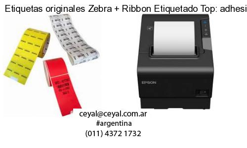 Etiquetas originales Zebra   Ribbon Etiquetado Top: adhesivo   ribbo