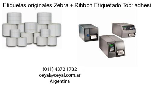 Etiquetas originales Zebra   Ribbon Etiquetado Top: adhesivo   ribbo