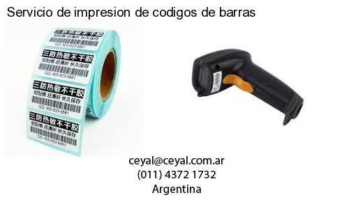 Servicio de impresion de codigos de barras