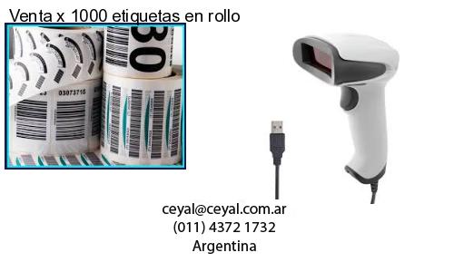 Venta x 1000 etiquetas en rollo