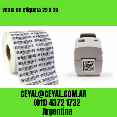 Venta de etiqueta 29 X 20