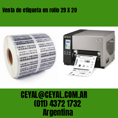 Venta de etiqueta en rollo 29 X 20