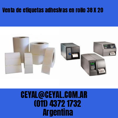 Venta de etiquetas adhesivas en rollo 38 X 20