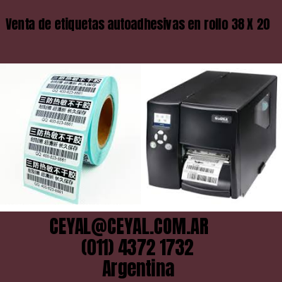 Venta de etiquetas autoadhesivas en rollo 38 X 20