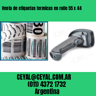 Venta de etiquetas termicas en rollo 55 x 44