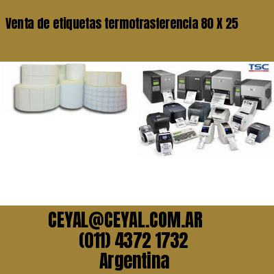 Venta de etiquetas termotrasferencia 80 X 25