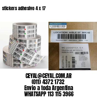 stickers adhesivo 4 x 17