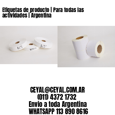 Etiquetas de producto | Para todas las actividades | Argentina