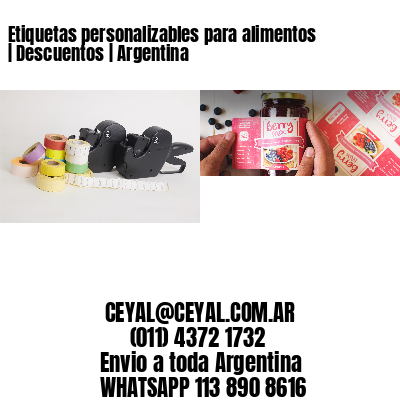 Etiquetas personalizables para alimentos | Descuentos | Argentina