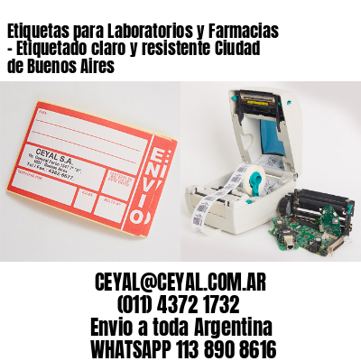 Etiquetas para Laboratorios y Farmacias – Etiquetado claro y resistente Ciudad de Buenos Aires