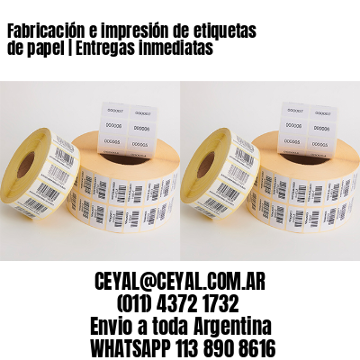 Fabricación e impresión de etiquetas de papel | Entregas inmediatas 