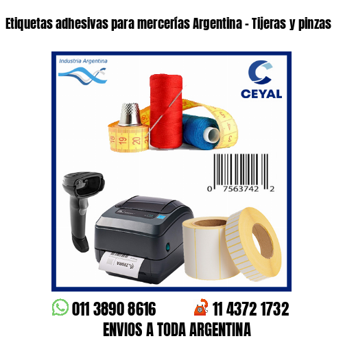 Etiquetas adhesivas para mercerías Argentina – Tijeras y pinzas