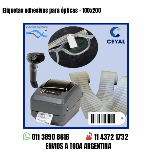 Etiquetas adhesivas para ópticas – 100×200