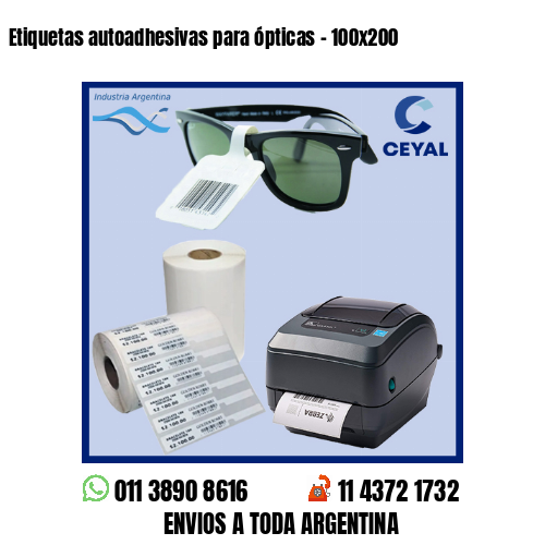 Etiquetas autoadhesivas para ópticas – 100×200