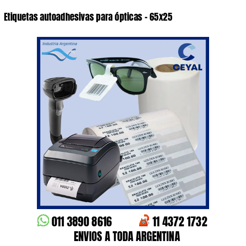 Etiquetas autoadhesivas para ópticas – 65×25