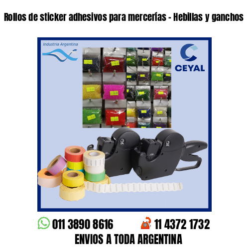 Rollos de sticker adhesivos para mercerías - Hebillas y ganchos