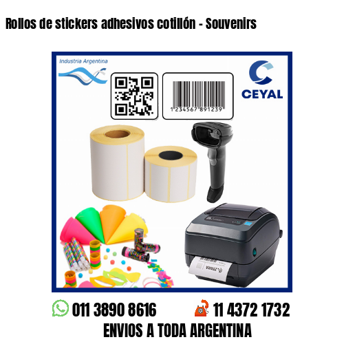 Rollos de stickers adhesivos cotillón - Souvenirs