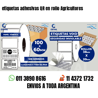 etiquetas adhesivas QR en rollo Agricultores