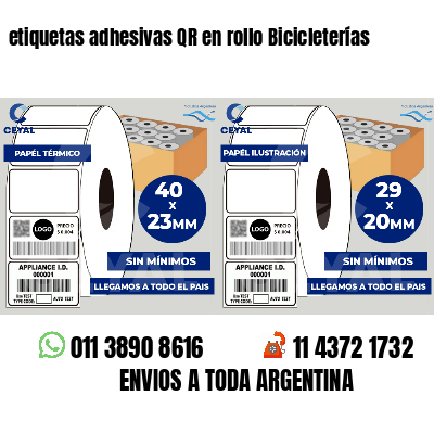 etiquetas adhesivas QR en rollo Bicicleterías