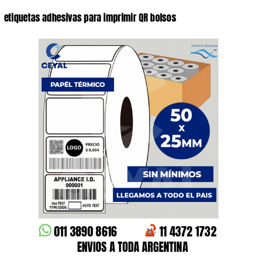 etiquetas adhesivas para imprimir QR bolsos