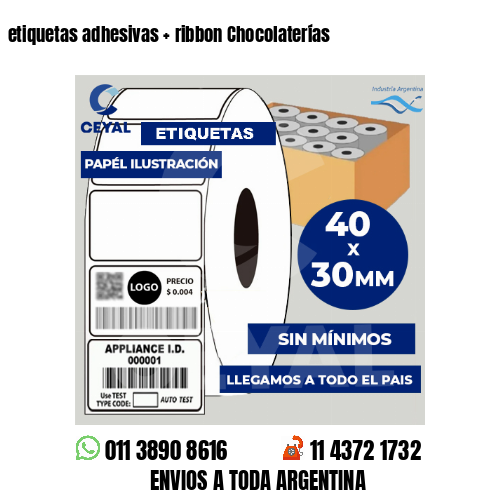 etiquetas adhesivas   ribbon Chocolaterías