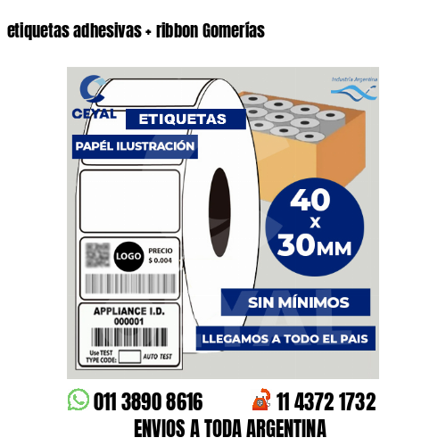 etiquetas adhesivas   ribbon Gomerías