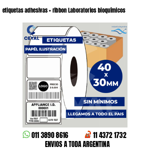 etiquetas adhesivas   ribbon Laboratorios bioquímicos