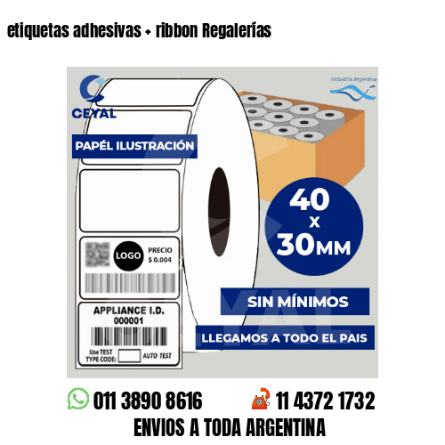 etiquetas adhesivas   ribbon Regalerías