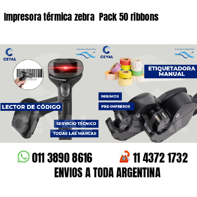 Impresora térmica zebra  Pack 50 ribbons