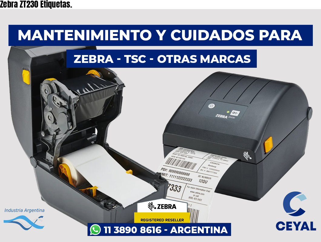 Zebra ZT230 Etiquetas.