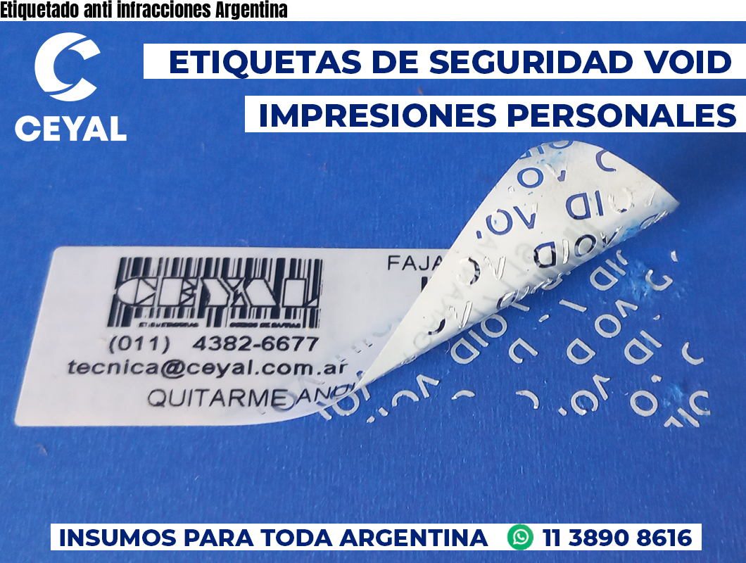 Etiquetado anti infracciones Argentina