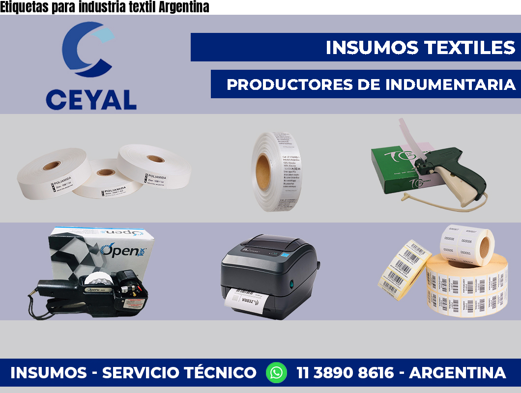 Etiquetas para industria textil Argentina
