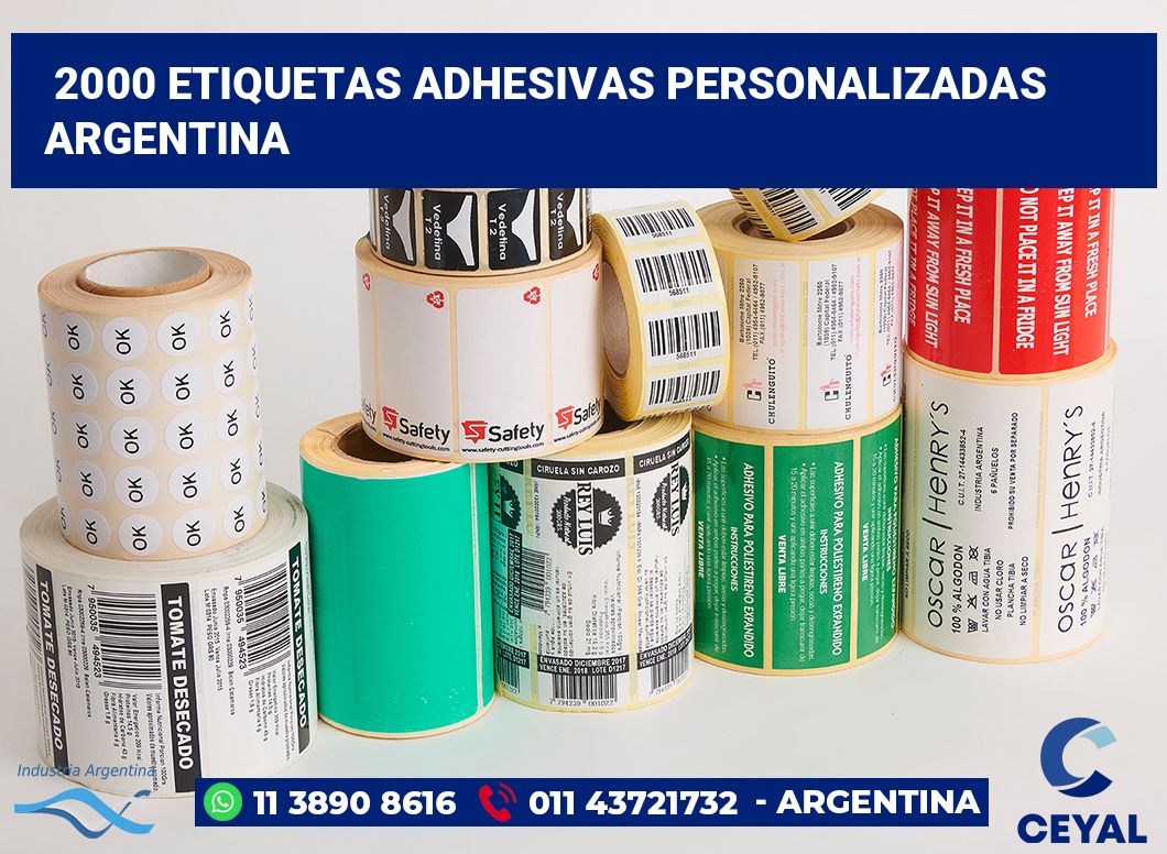2000 Etiquetas adhesivas personalizadas argentina