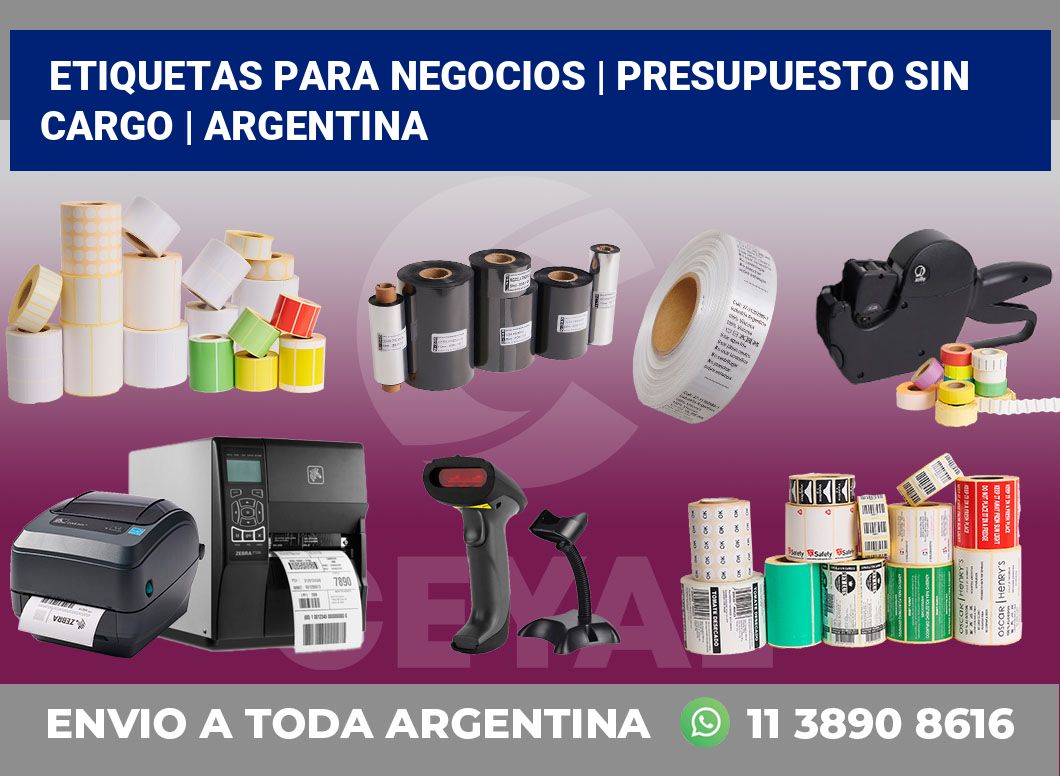 Etiquetas para negocios | Presupuesto sin cargo | Argentina