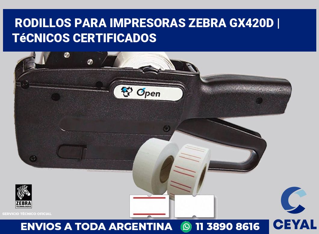 Rodillos para impresoras Zebra GX420d | Técnicos certificados