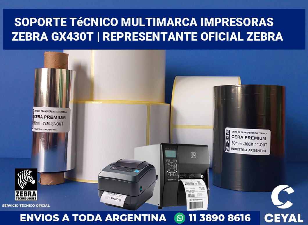 Soporte técnico multimarca impresoras Zebra GX430t | Representante oficial Zebra