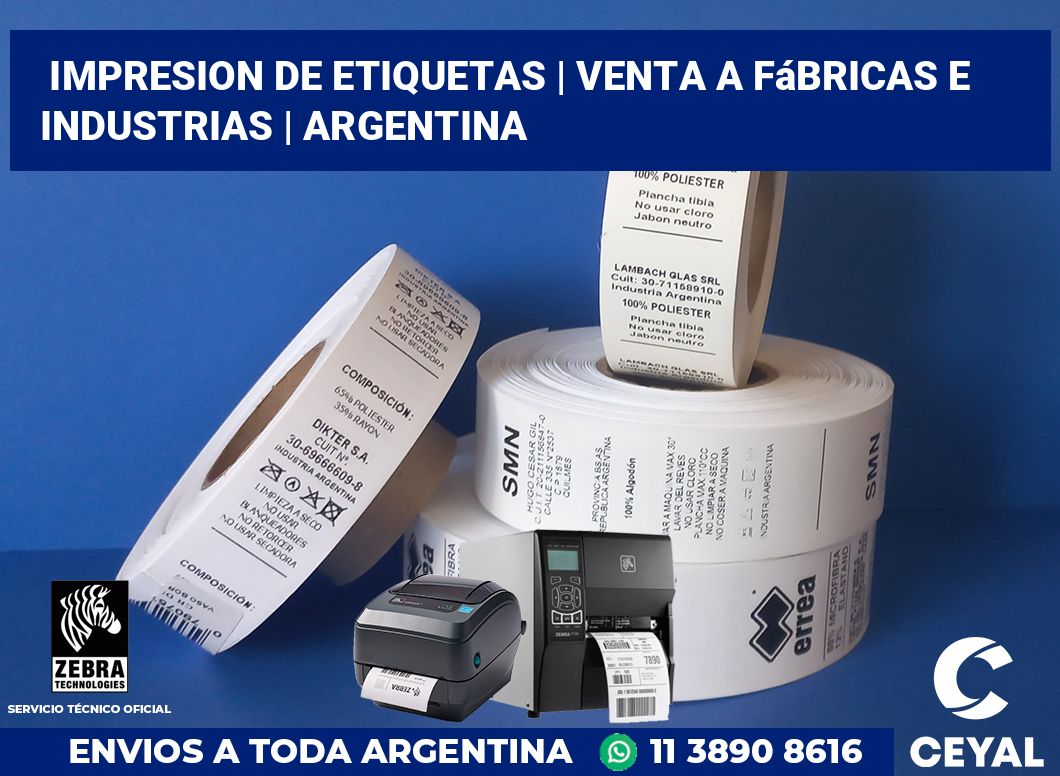 impresion de etiquetas | Venta a fábricas e industrias | Argentina