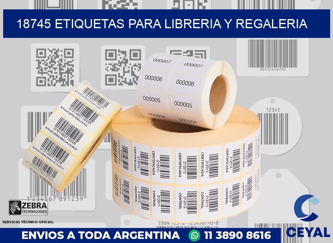 18745 ETIQUETAS PARA LIBRERIA Y REGALERIA