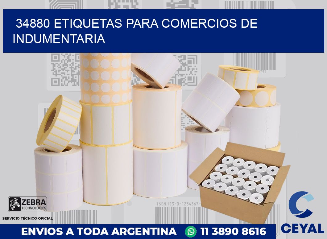 34880 ETIQUETAS PARA COMERCIOS DE INDUMENTARIA