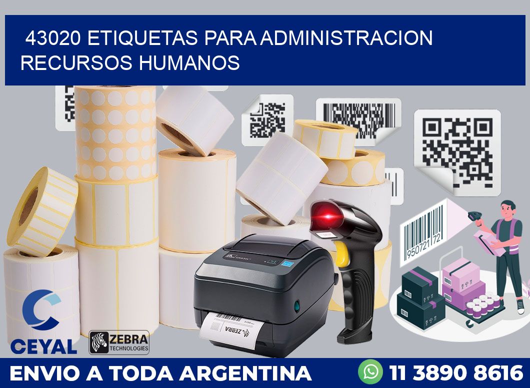 43020 ETIQUETAS PARA ADMINISTRACION RECURSOS HUMANOS