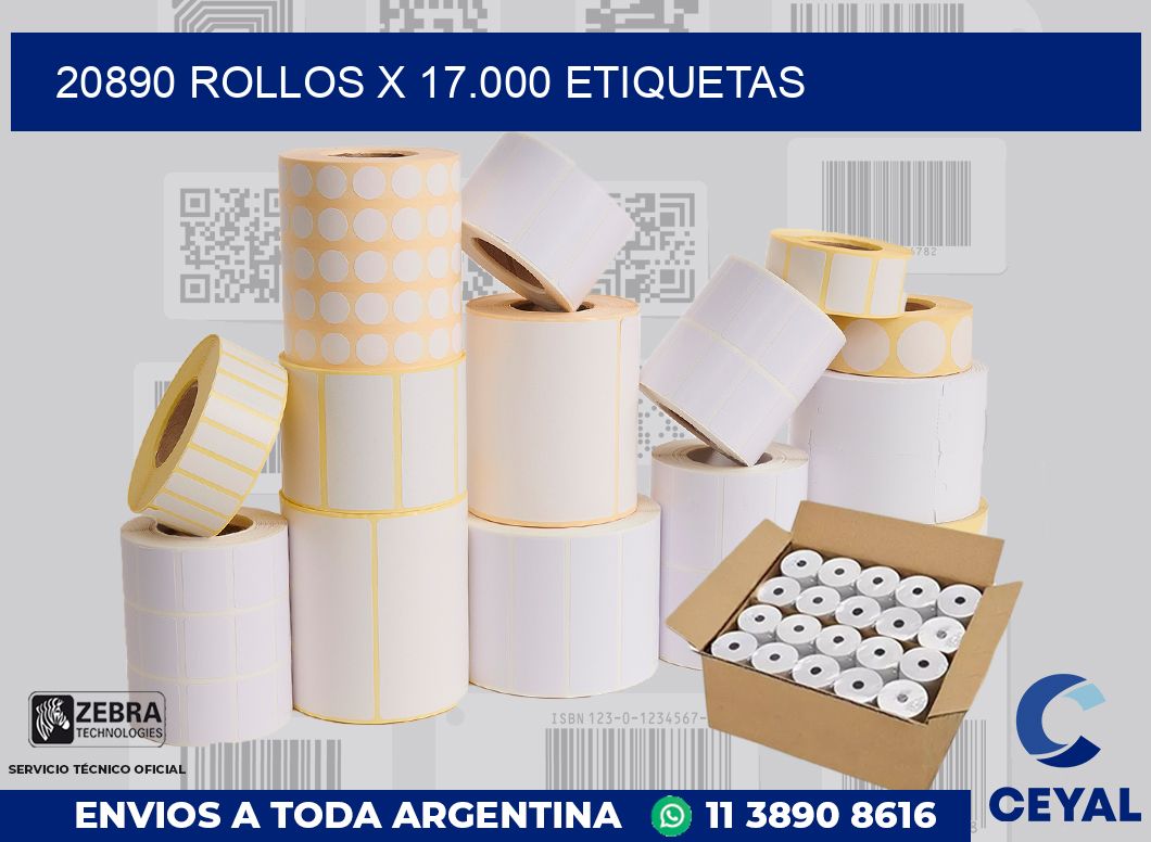 20890 Rollos x 17.000 etiquetas