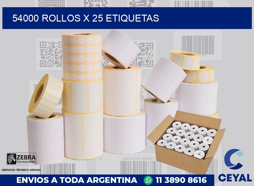 54000 Rollos x 25 etiquetas