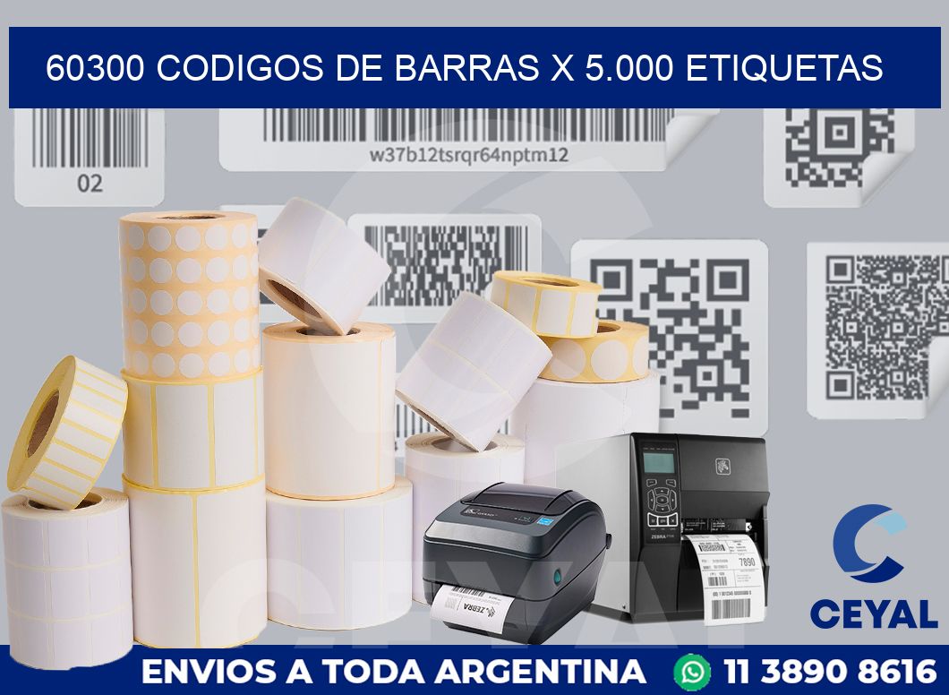 60300 codigos de barras x 5.000 etiquetas