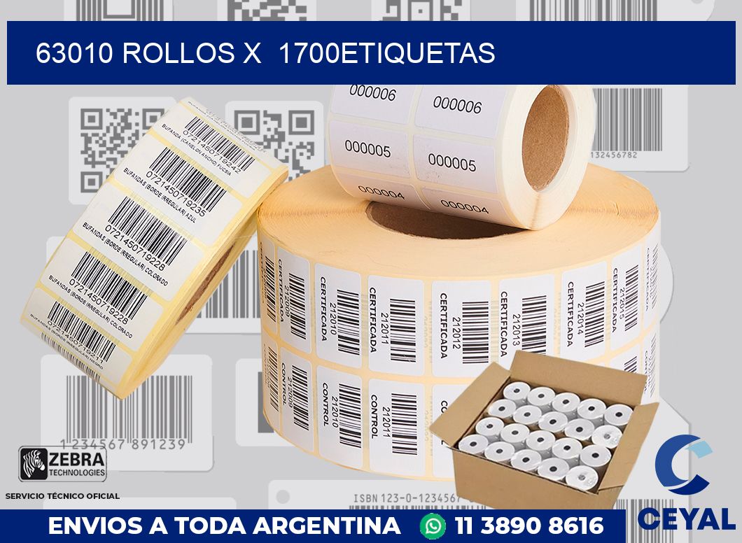 63010 Rollos x  1700etiquetas