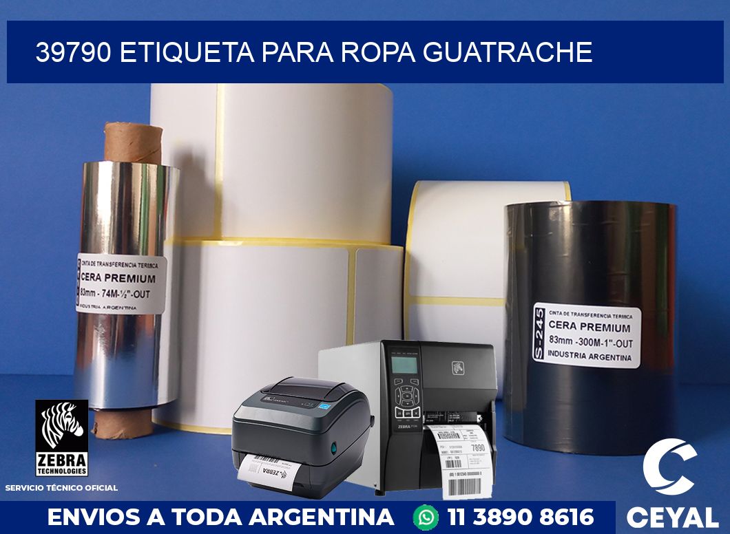 39790 ETIQUETA PARA ROPA GUATRACHE