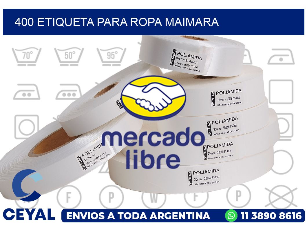 400 ETIQUETA PARA ROPA MAIMARA