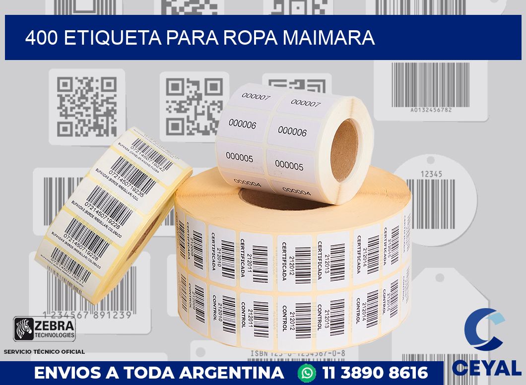 400 ETIQUETA PARA ROPA MAIMARA