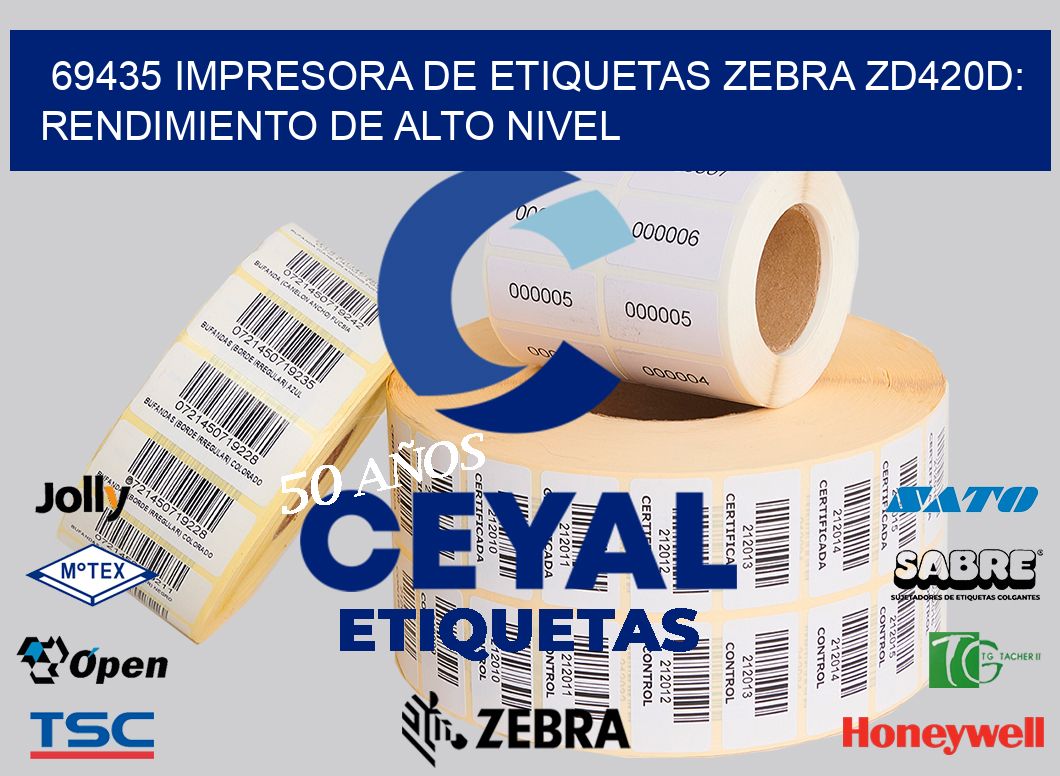 69435 Impresora de Etiquetas Zebra ZD420D: Rendimiento de Alto Nivel