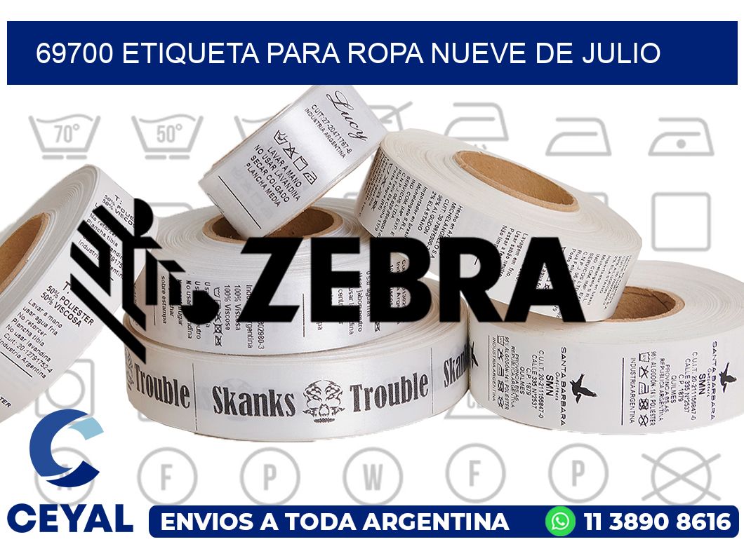 69700 ETIQUETA PARA ROPA NUEVE DE JULIO